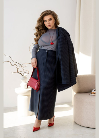 Темно-синяя офисная в полоску юбка Minova карандаш