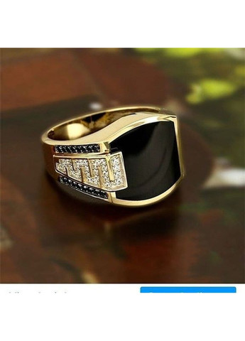 Класична срібляста чоловіча каблучка з інкрустацією чорного цирконію розмір 18 AurumLux194 Fashion Jewelry (365439146)