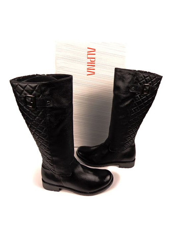 Осенние кожаные женские демисезонные сапоги, чулки Alpina