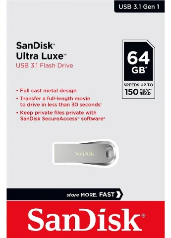 Накопитель 64GB USB 3.1 Type-A Ultra Luxe Серебристый SanDisk (387178357)