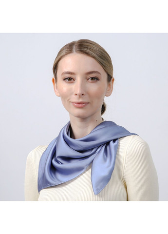 Хустка жіноча однотонна атлас синя ROSEMARY LuckyLOOK 747-999 (324803065)