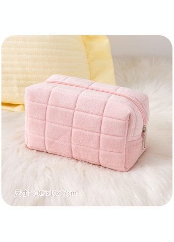 Косметичка Велюрова в клітинку C8a Рожева (AN0103007) ANbeauty (360768403)