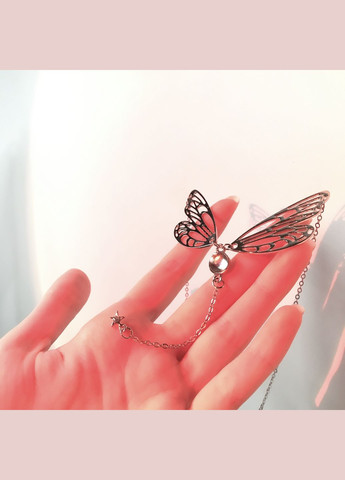 Серебристая цепочка fairycore стиль колье с причудливыми крыльями чокер с подвесками харадзюку кулон бабочка унисекс кавай аниме No Brand (329892284)