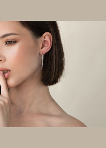 Серебряные серьги Клео с фианитами 4991 Oniks (264022959)