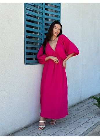 Малинова повсякденний жіноча сукня з мусліну кльош Україна однотонна