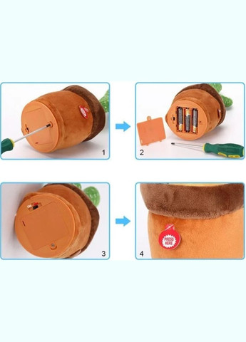 Поющий и танцующий кактус Dancing Cactus с подсветкой на 120 песен зеленый (1756374515) No Brand (329694898)