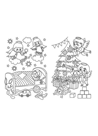 Зимові розмальовки з наліпками — Різдво в місті колір різнокольоровий ЦБ-00234485 УЛА (303899456)
