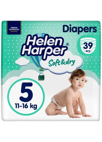 Підгузки Helen Harper softdry new junior розмір 5 (11-16 кг) 39 шт (275091845)