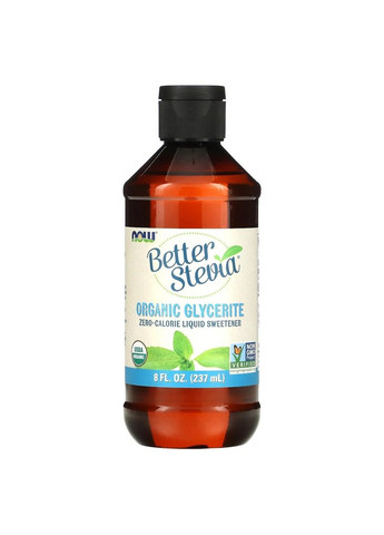 Заменитель питания Better Stevia Liquid Sweetener Glycerite, 237 мл Now (293340555)