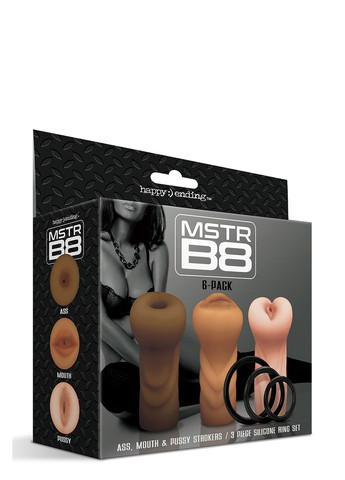 НАБОР МАСТУРБАТОРОВ HAPPY ENDING MSTR B8 SIX PACK ASS MOUTH PUSSY STROKER W/SIX RINGS Global Novelties (298919129)