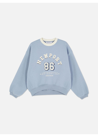 Голубой свитшот флис,голубой с принтом, Primark (368157744)