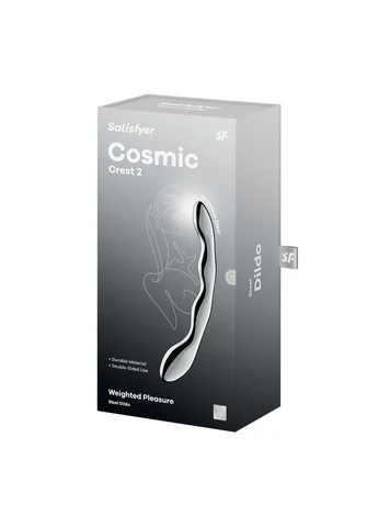Металевий дилдо Cosmic Crest 2, двосторонній, можна нагрівати й охолоджувати Satisfyer (385858910)