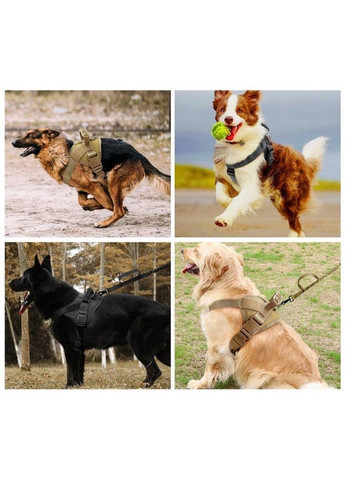 Шлея для собак, тактичний жилет з ручкою, Коричневий M (60-75 см) No Brand (299915636)