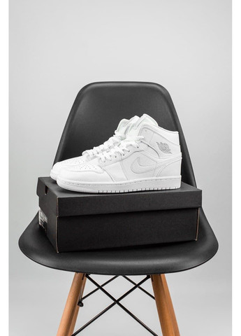 КРОСІВКИ ЖІНОЧІ NIKE AIR JORDAN 1 RETRO HIGH WHITE «GREY LOGO» НАЙК АІР ДЖОРДАН No Brand сірі демісезони (367175260)