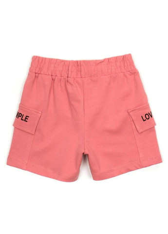 Персиковий літній набір дитячого одягу із шортами (7012-116g-peach) Smile