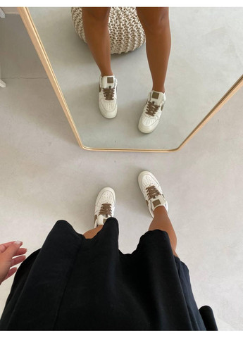 КРОССОВКИ ЖЕНСКИЕ NIKE AIR FORCE 1 LOW PREMIUM MOCCO НАЙК АИР ФОРС 1 ПРЕМИУМ No Brand коричневые демисезоны (367178003)