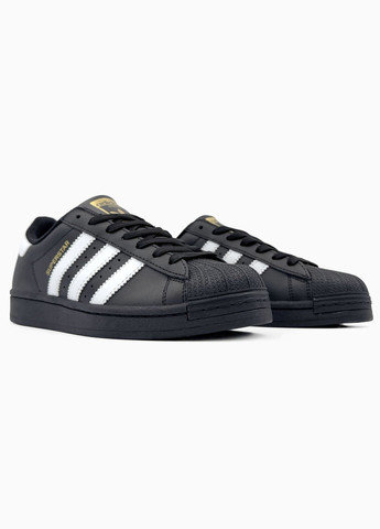 Кроссовки женские и мужские Adidas Superstar black | Адидас Суперстар черные No Brand чёрные демисезоны (316231435)