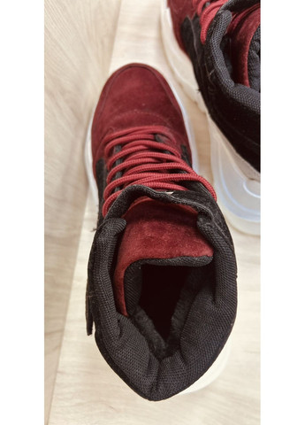 Кроссовки теплые женские No Brand тёмно-красные зима (364553243)
