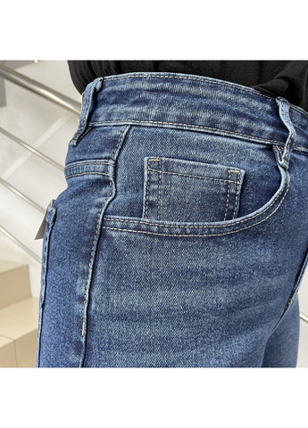 Джинси жіночі Baggy широкі стрейч завищена талія 33 сині No Brand - (361893695)