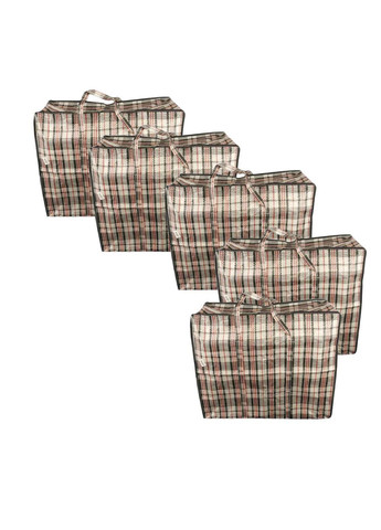 Набір із 5 сумок господарських поліпропіленових баул у клітинку 55х43.5х24.5 см A-Plus (365549380)