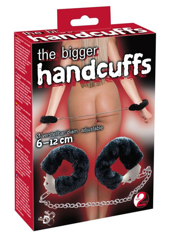 Наручники металеві Bigger Furry Handcuffs із чорним хутром You2Toys (297131607)