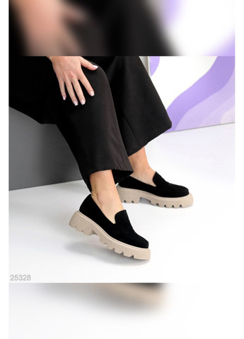 No Brand Натуральные женские лоферы черный з натуральная замша, — демисезон (360753452)