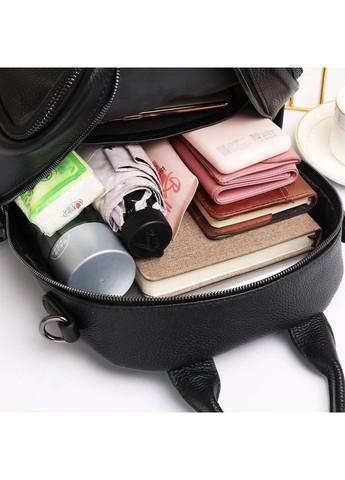 Шкіряний жіночий рюкзак міський 30х24х13, матова сумка на плечі, чорна Olivia (341309270)