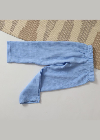 Голубые пляжный, повседневный, праздничный летние укороченные, прямые брюки No Brand