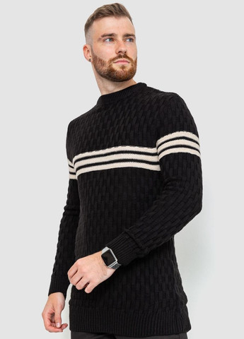 Черный демисезонный свитер мужской, цвет черный, Ager