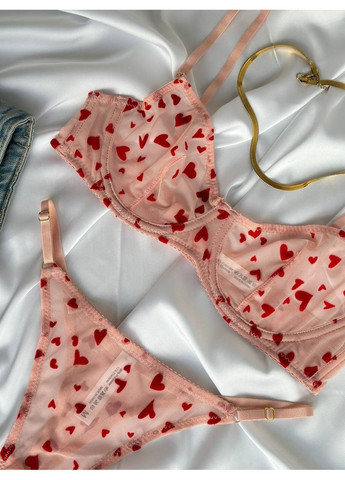 Рожевий демісезонний ніжний сердечний комплект Vakko