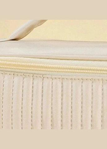 Косметичка зі штучної шкіри, дорожній органайзер для косметики Бежева No Brand (299871195)