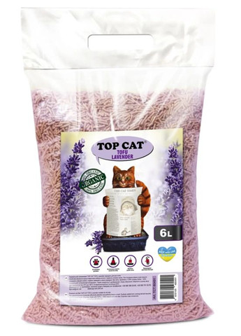 Наполнитель для кошачьего туалета Tofu соевый тофу с ароматом лаванды 6 л Top Cat (266274667)