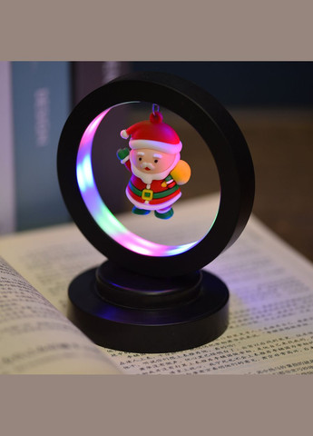 Світильник з Сантою в кільці з підсвічуванням | Новорічний LED декор No Brand (346440121)