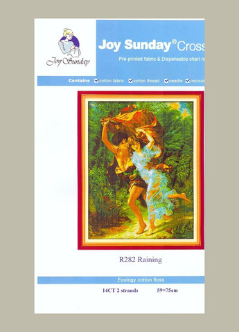 Набор для вышивания по нанесённой на канву схеме"Raining ".AIDA 14CT printed, 59*75 см Joy Sunday (313613324)