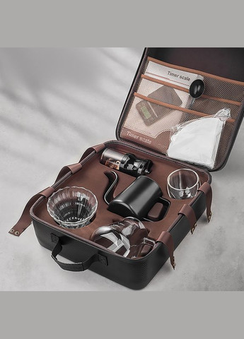 Дорожній кавовий набір з 8 предметів для приготування кави з кейсом 7 шт. Choxila (352012521)