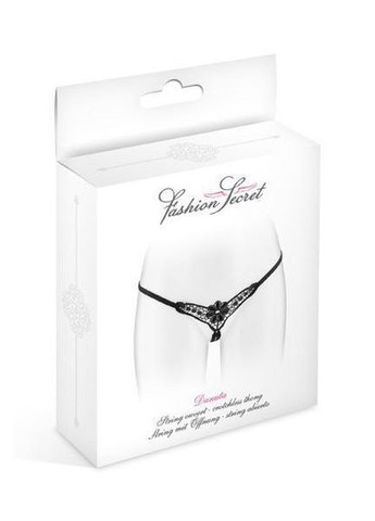 Черные кружевные стринги для романтического вечера элегантные трусики с цветочным дизайном Danuta Fashion Secret (316630927)
