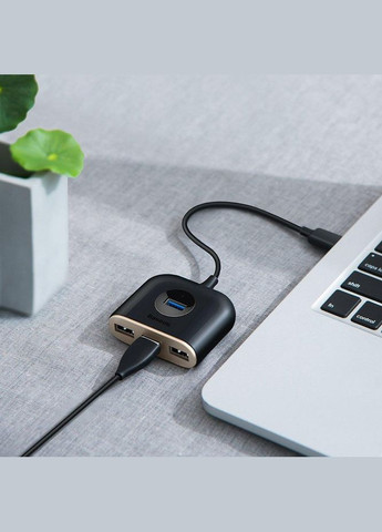 Мультипортовий адаптер-перехідник хаб Square round 4 in 1 USB HUB Adapter (USB3.0 TO USB3.0*1+USB2.0*3) Baseus (324234876)