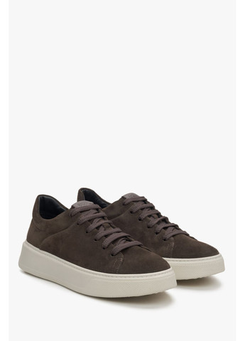 Коричневые кеды низкие, цвет коричневый Estro