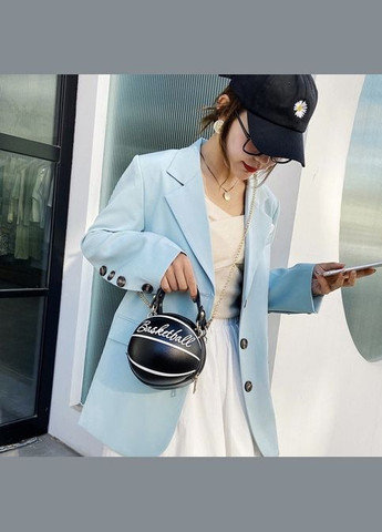 Женская классическая круглая сумка баскетбольный мяч на цепочке черная No Brand (303323015)