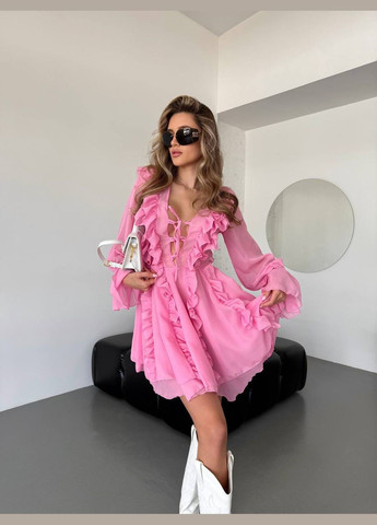 Розовое праздничный, коктейльное, откровенный, повседневный, кэжуал, джинсовое, вечернее шифоновое платье Україна