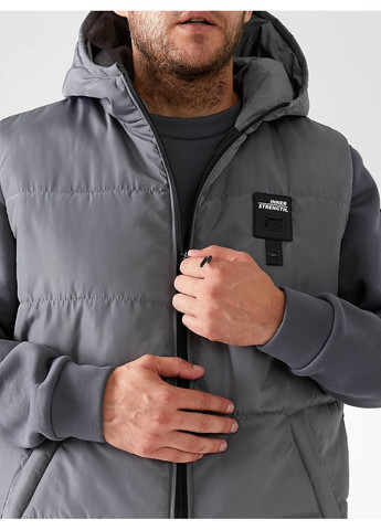 Темно-сірий демісезонний чоловічий костюм 3-ка – жилет, світшот та штани-3 трійка Україна