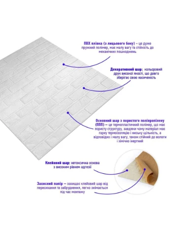 Самоклеящаяся 3D панель 700х800х8мм Камень (196) SW-00000485 Sticker Wall (374316715)