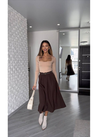 Коричневая юбочка в длине меди 🥰 Luna