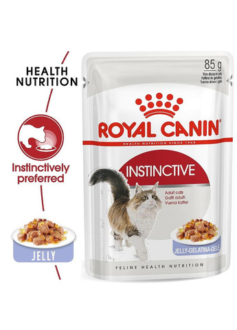 Консерва для дорослих котів Instinctive in jelly пауч у желе 85 г 4074001 Royal Canin (268547907)