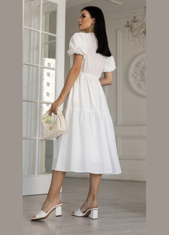 Білий сукня з бавовни біла 111455 No Brand