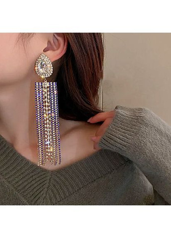 Сережки біжутерія довгі в стразах No Brand (366668034)