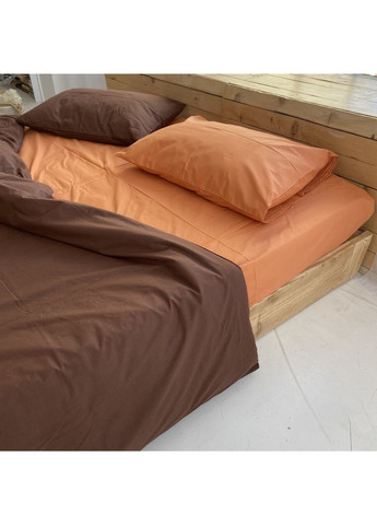 Постельное белье Теракот+шоколад ранфорс Полуторный размер, наволочки 50/70 No Brand (364219876)