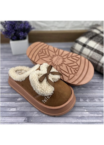 Жіночі домашні тапочки на платформі Е-001206-3 Коричневі Sanlin (311603713)
