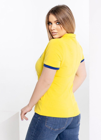 Желтая летняя стильная летняя футболка поло с коротким рукавом No Brand