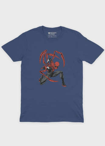 Темно-синя чоловіча футболка з принтом супергероя - людина-павук (ts001-1-nav-006-014-115) Modno